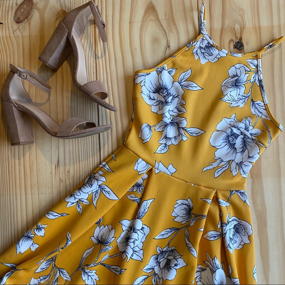 Short Floral Dress with Halter Top